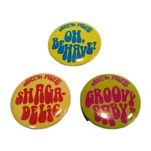 Austin Powers The Spy Who Shagged Me Movie Button Pins Lot Mike Meyers '97